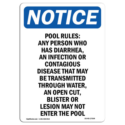 Pool Rules Any Person Who Has Sign