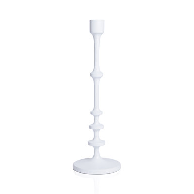 Lilou Matt White Metal Taper Candle Holder