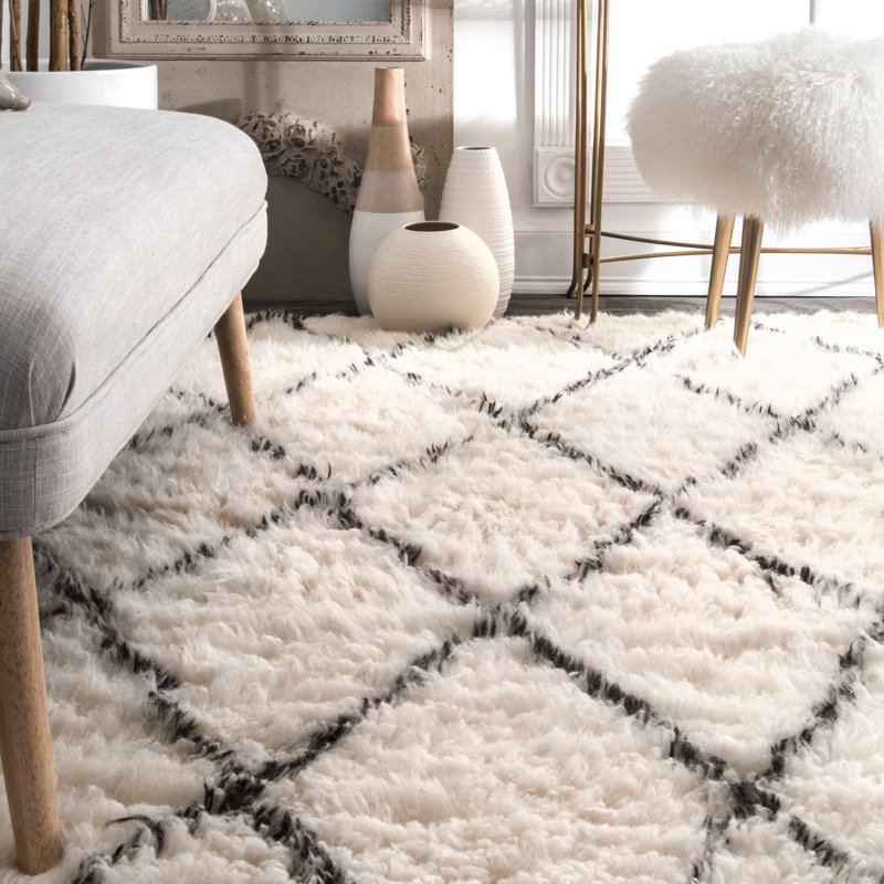 Marrakech Hand Made Ivory Area Rug, Rectangle 3' x 5'