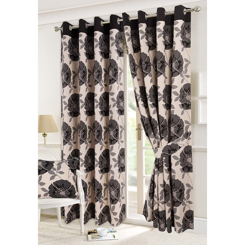 Adonica Room Darkening Curtain Pair, Black, 168 W x 229 D cm