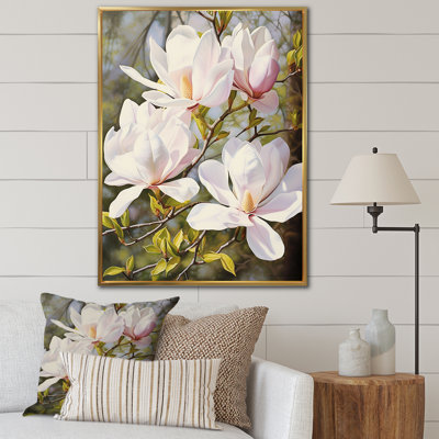 Blanc et rose magnolia tranquillité - impression