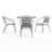 Amlie 31.5" Square Glass Dining Table with 4 Aluminum Chairs-46535398