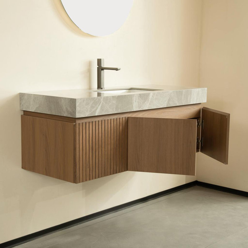Meuble-lavabo mural avec lavabo en céramique Jaime