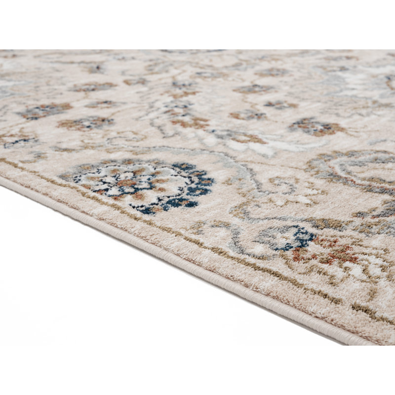 Tapis beige Blandine Century, Tapis de couloir 2 pi 7 po X 7 pi 2 po