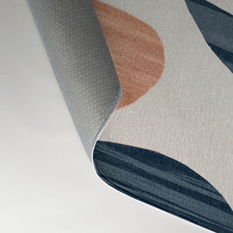 Tapis intérieur et extérieur bleu Watercolor, Rectangle 5 pi x 7 pi