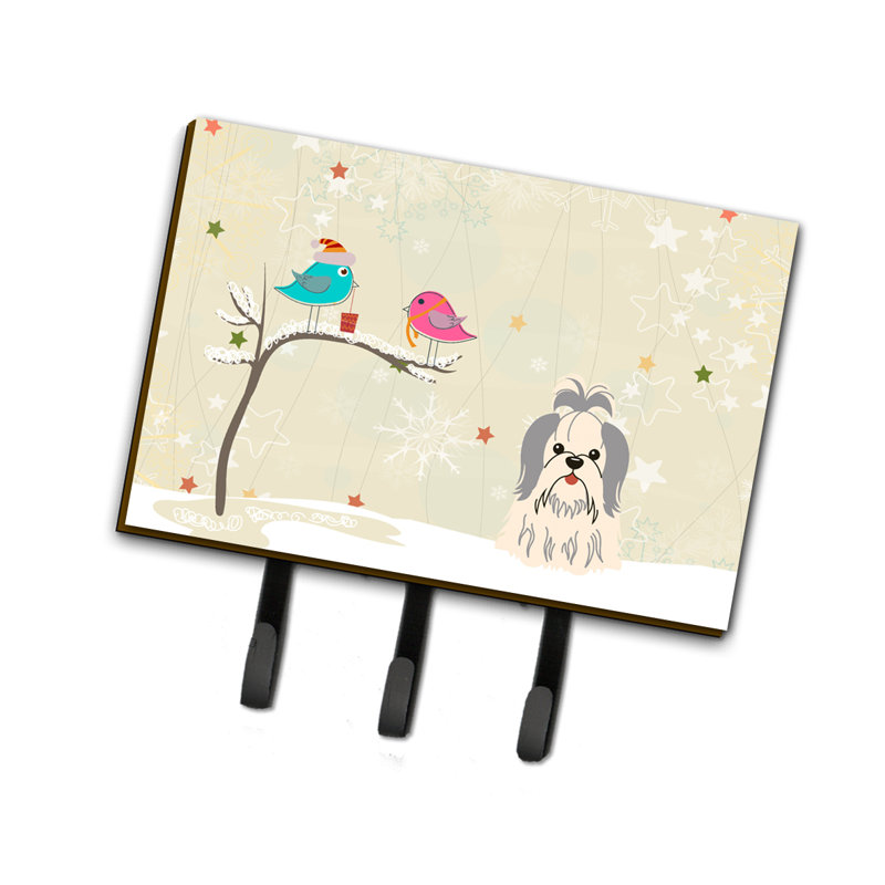 Porte-clés ou laisse de noël tzu christmas, Gris / Beige