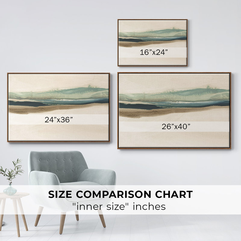«Layered Horizon II», reproduction sur toile, Toile encadrée noyer flottant, H 17 po x l 25 po x P 2 po