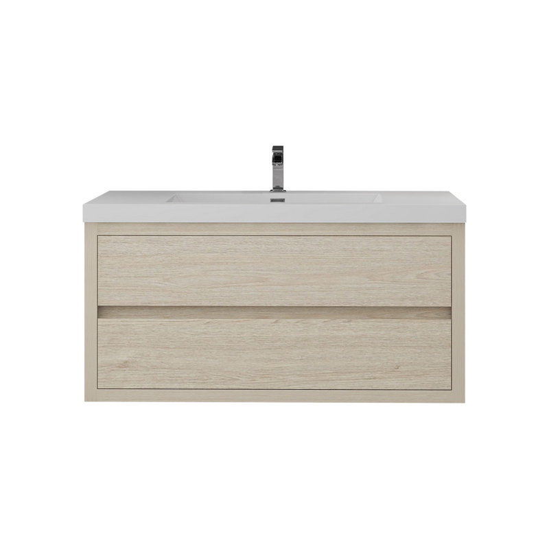 Meuble-lavabo simple 41,5 po avec plateau Futral, Bois clair