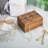Keepsake Box, Acacia Wood Memory Box with Hinged Lids