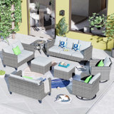 Rhyis 9 - Person Patio Conversation Sets with Cushions