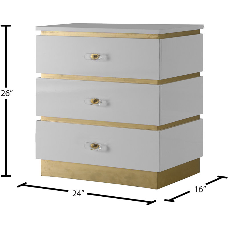 Esme 3 Drawer Nightstand