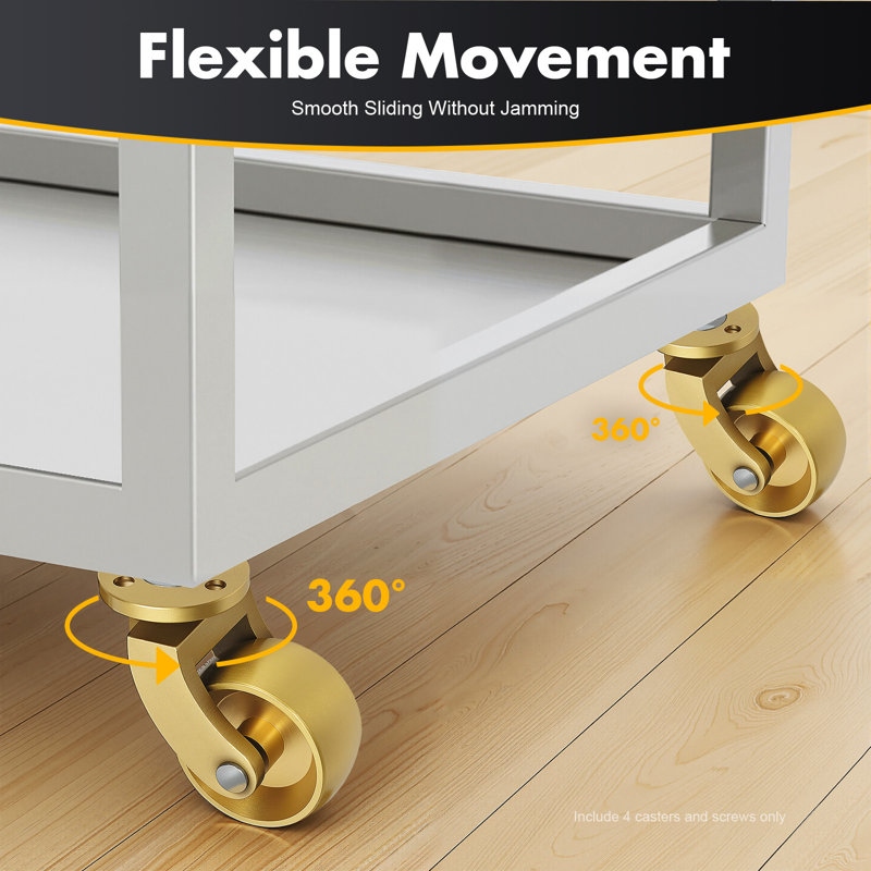 4pcs Brass Casters 360-degree Rotation