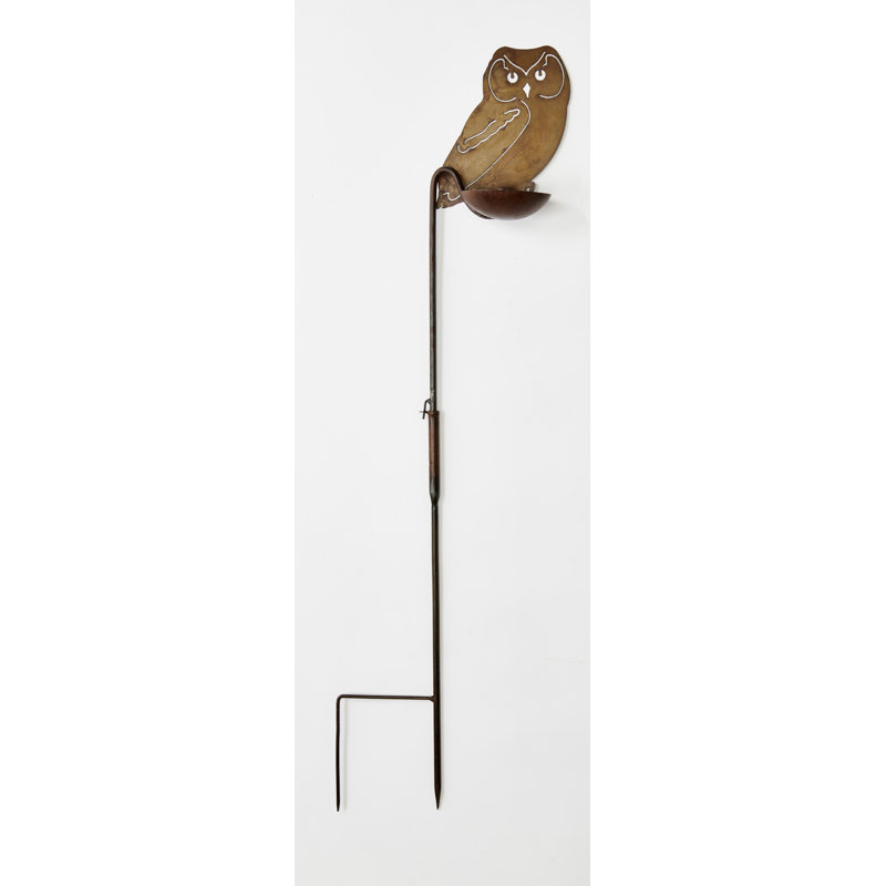 Piquet de jardin en fer et hibou