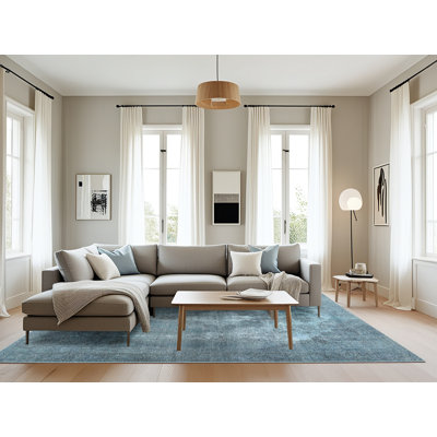 Tapis oriental bleu / gris