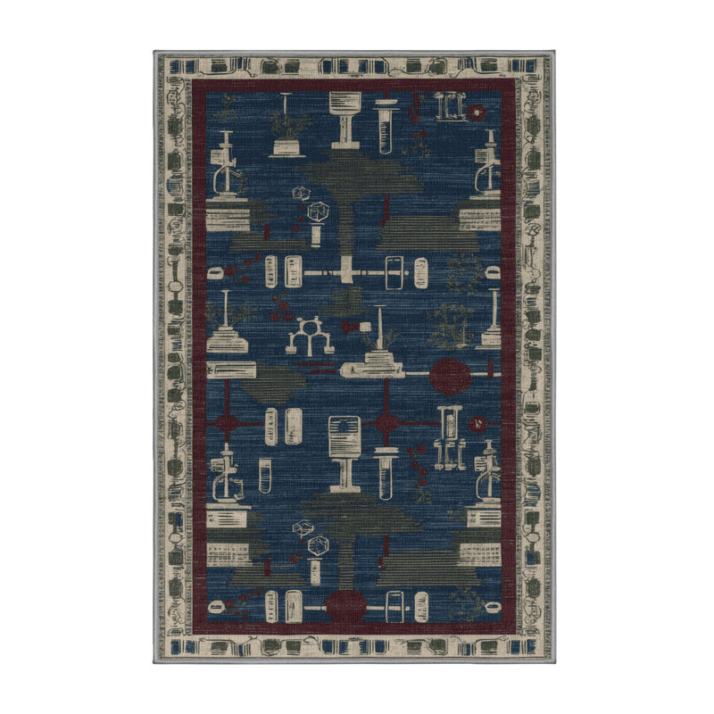 Tapis gris lavable à la machine, Rectangulaire 3 pi x 5 pi