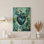 «Botanical Heart Cactus And Flowers», reproduction d'art sur toile tendue sur toile, ensemble de 1