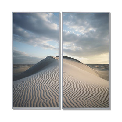 «Black and White Dunes Photo III - Beige bord de mer», art mural sur toile