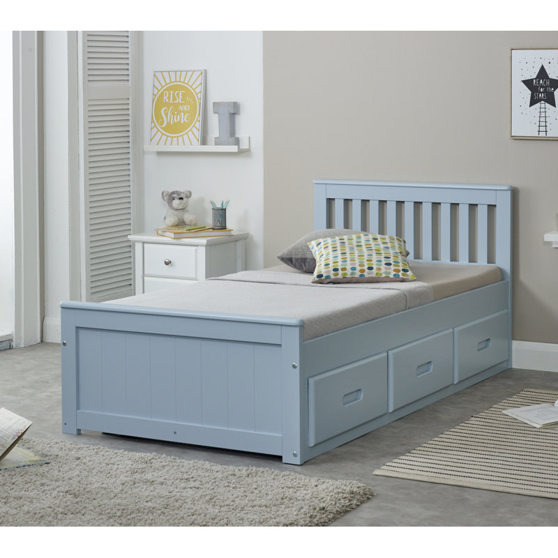 Vonore UK Single - DE 90 X 190 Cm Storage Bed, Blue