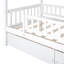 Lit simple en bois avec deux tiroirs-124917716