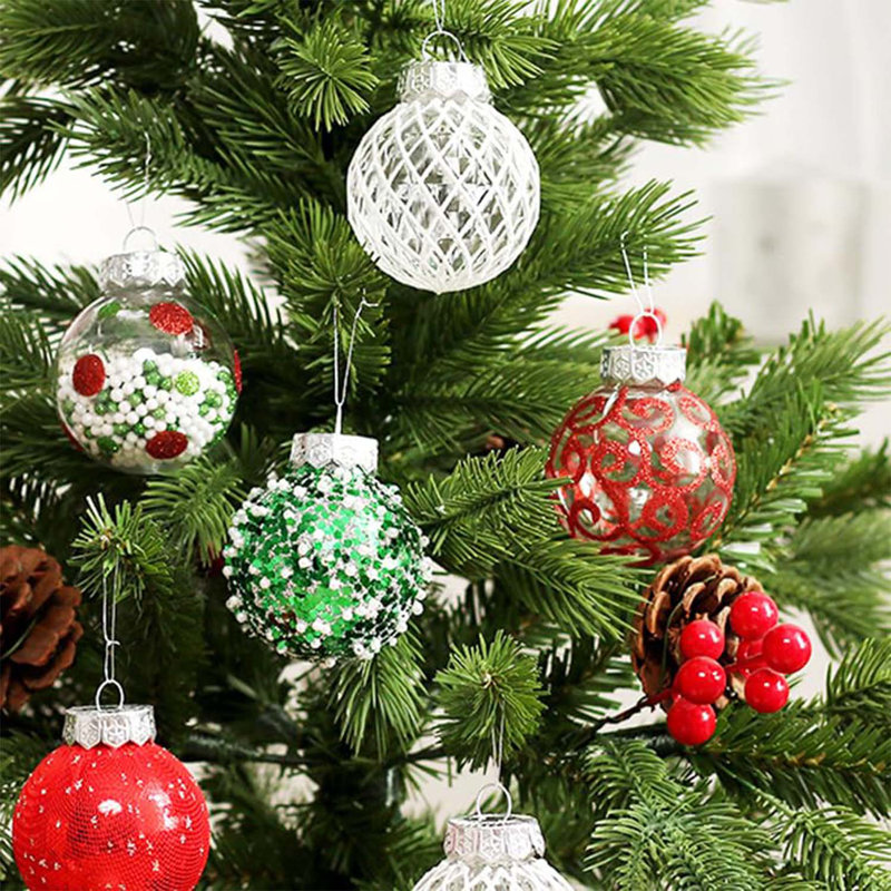 25 pièces de boules de Noël pour arbre de Noël, fête, mariage