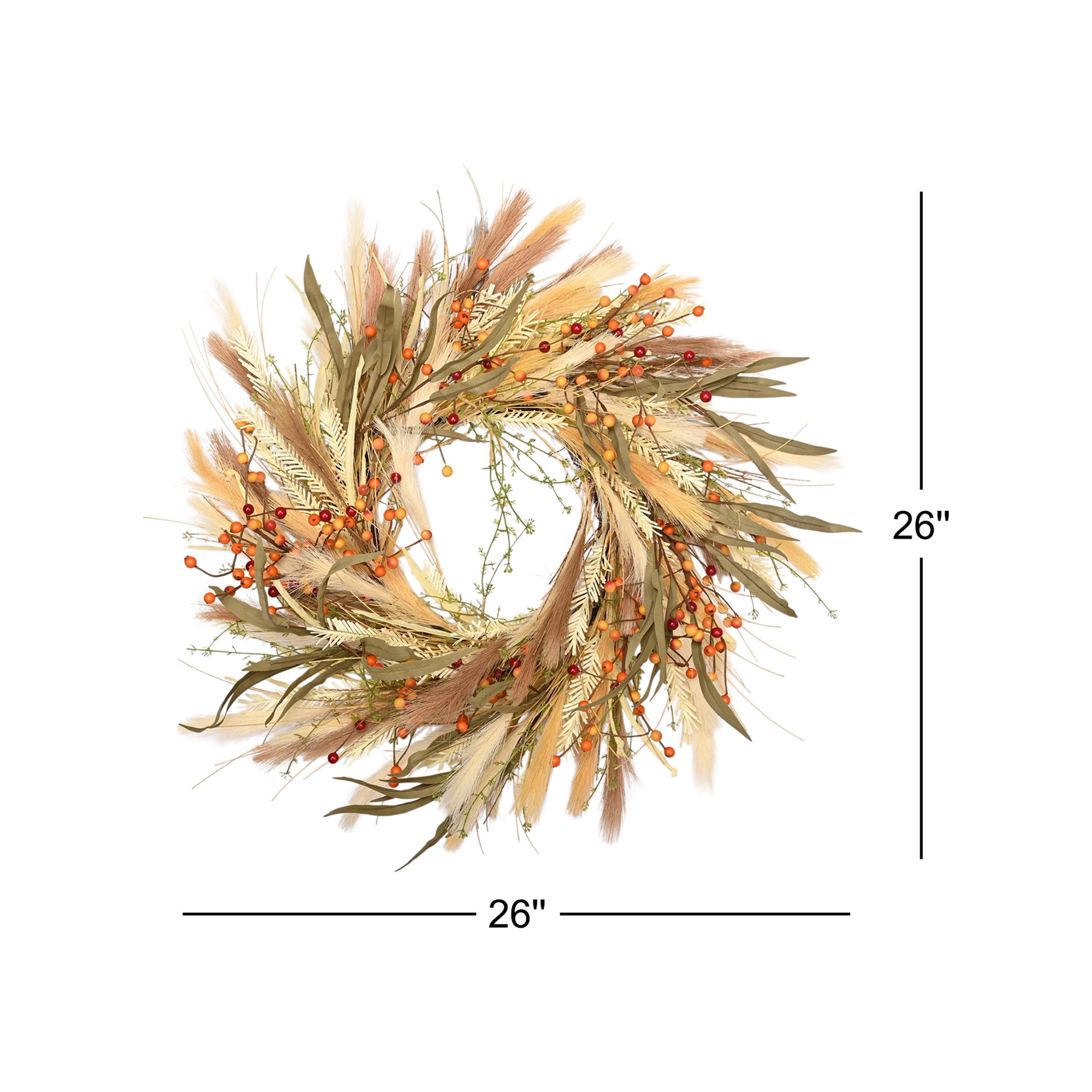 Gisello Handcrafted Faux 26'' Wreath