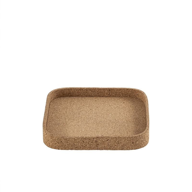 Petit plateau carré en liège, L 9 po x P 9 po x H 1,25 po