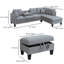 Rema 3Pc Sectional Sofa, Chaise, Ottoman, 2 Pillows,   Linen-111572243