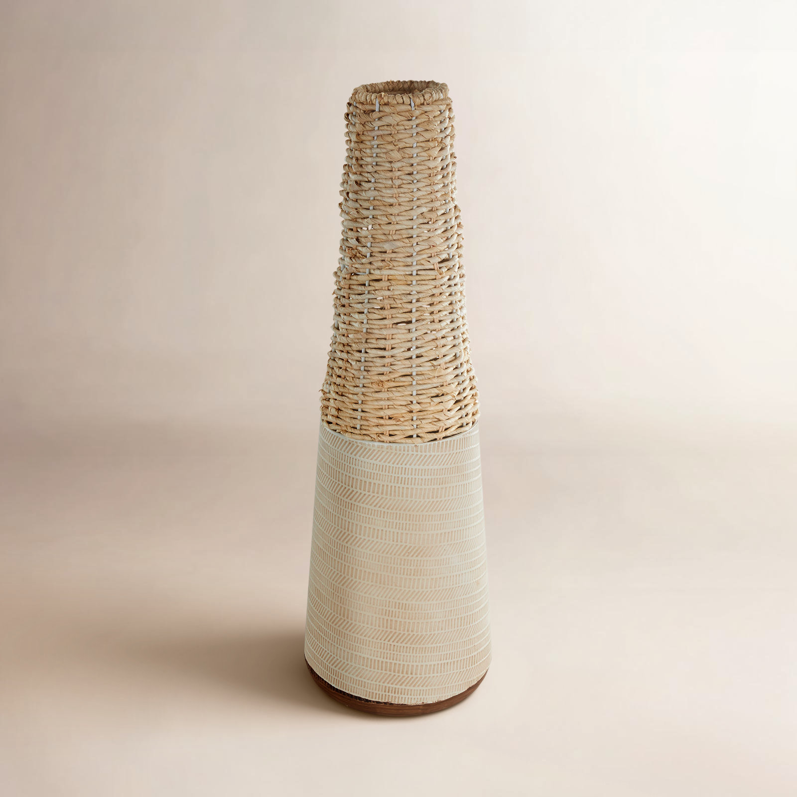 26.4'' Rattan Floor Vase, 22.3" H x 7" W x 7" D