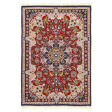 One-of-a-Kind Rectangle 2'3" x 3'4" New Age Area Rug in Red/Navy Blue/Beige/Gold