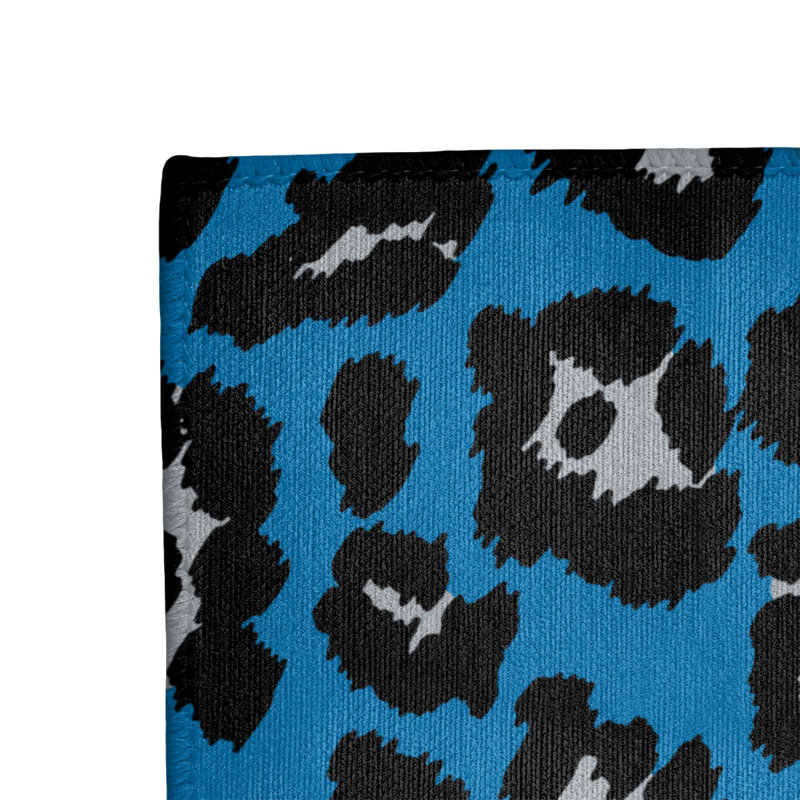 Imprimé animalier bleu/noir/Tapis décoratif grise, Rectangle 2 pi x 3 pi