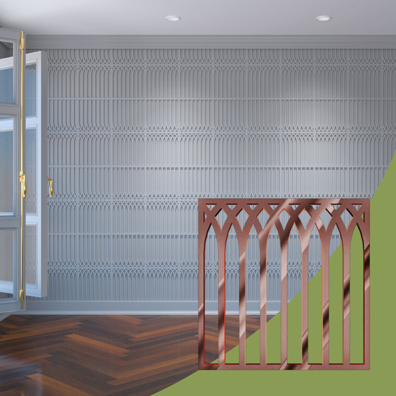 Petits panneaux muraux décoratifs en acrylique Cedar Park, petit, l 11 3/8 po x H 11 3/8 po x T 1/8 po, miroir or rose