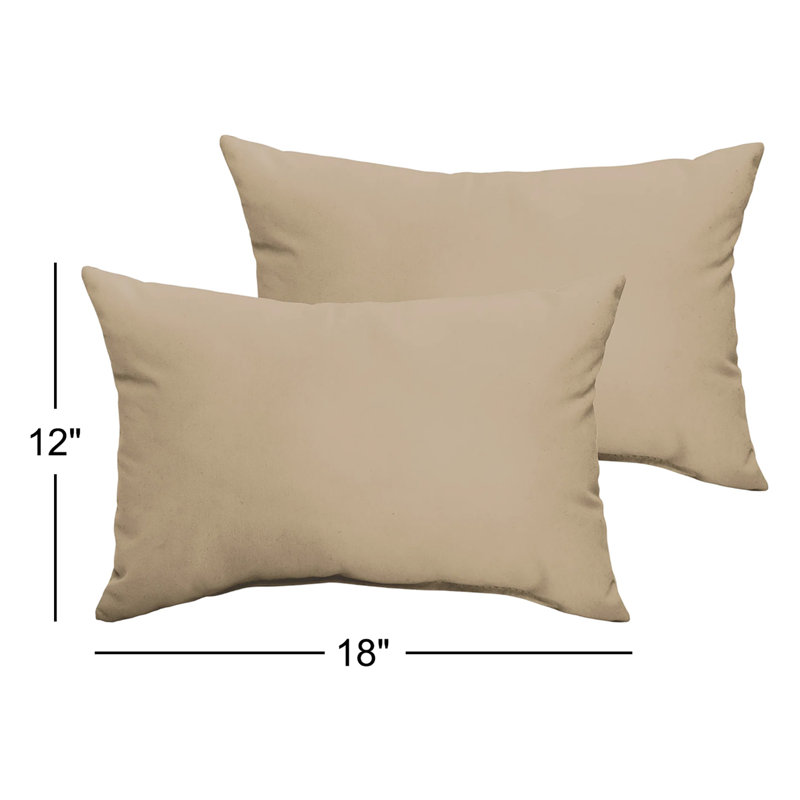 Almeda Outdoor Reversible Throw Pillow, Fresco Tan, 12" x 18"