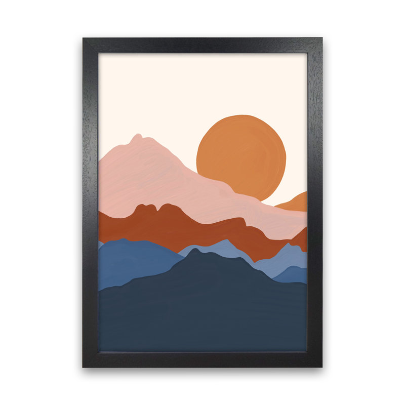 Astract Landscape - Print, 34cm H x 25cm W x 3cm D, Black Framed