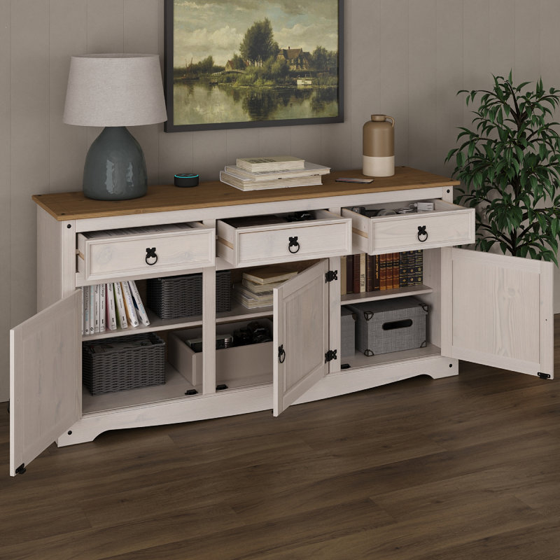 Corona 65.91'' Sideboard,  White Wash, 31.69" H x 65.91" W x 16.93" D