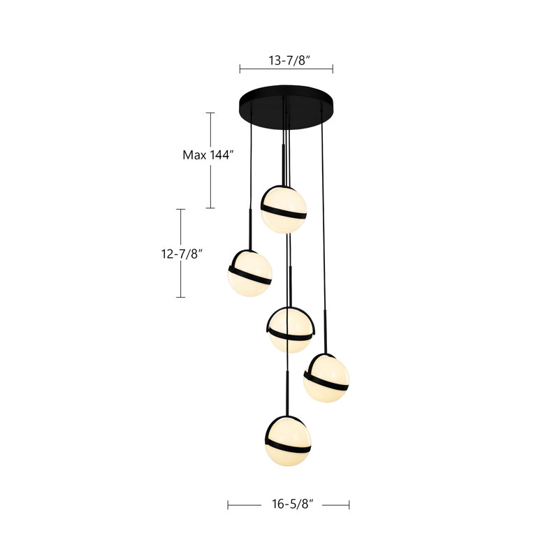 Globo 5 - Light LED Pendant, Matte Black