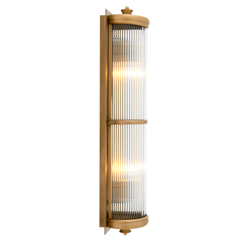 Lampe murale 2 lumières Glorious XL, Laiton antique