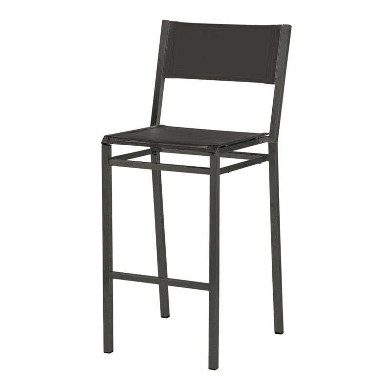 Equinox Outdoor Bar Stool, Carbon, 29", Graphite
