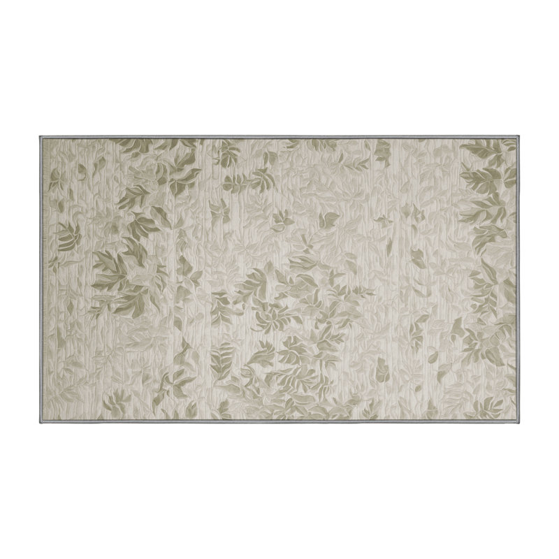 Tapis gris lavable à la machine, Rectangle 7 pi x 10 pi