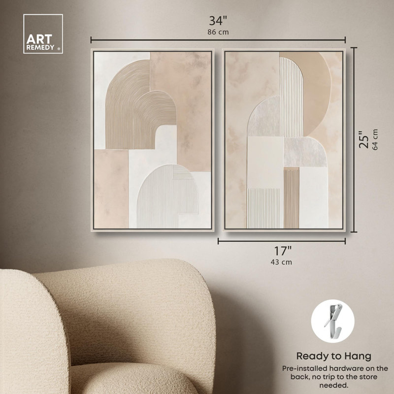 «Golden Luxe Glam Room Art», ensemble de 2 impressions sur toile par , H 25 po x l 17 po, Argent argent