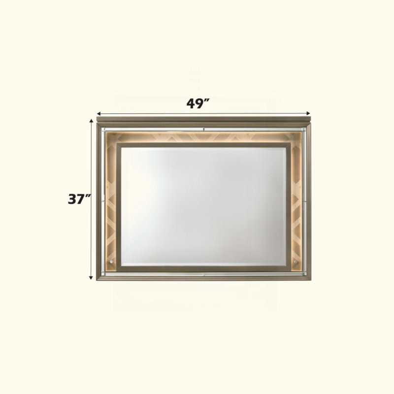 Miroir à finition champagne foncé avec DEL