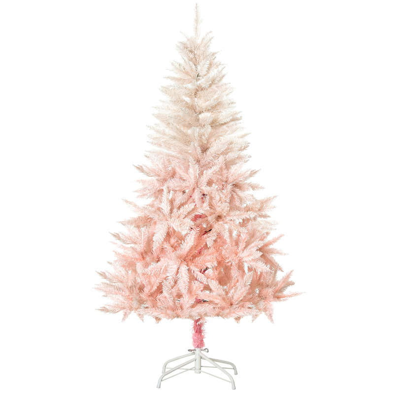Arbre de Noël artificiel rose 7 pi, 1000 pointes, option plus sécuritaire, assemblage et installation sans effort