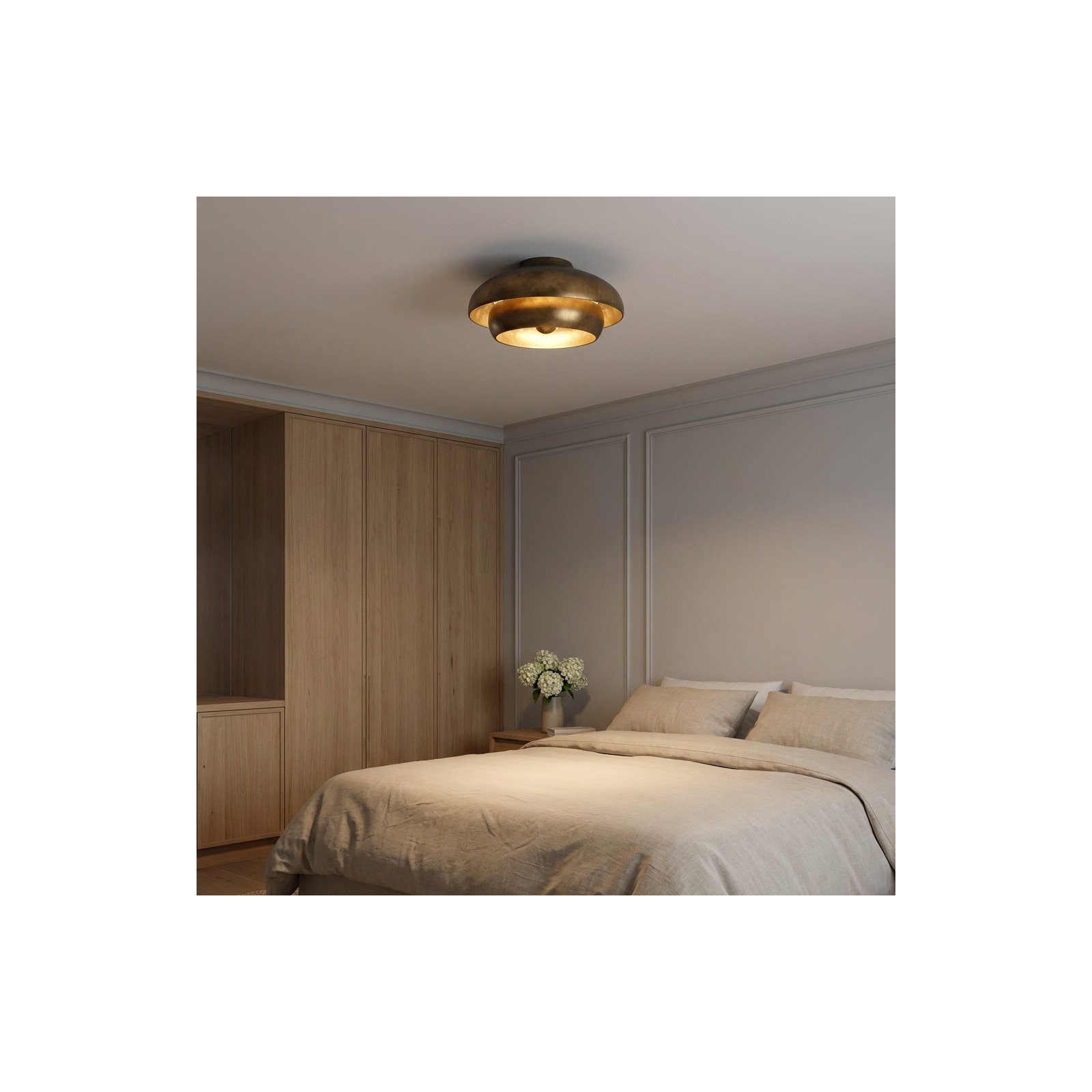 Solene 18 Flush Mount, Vintage Gild