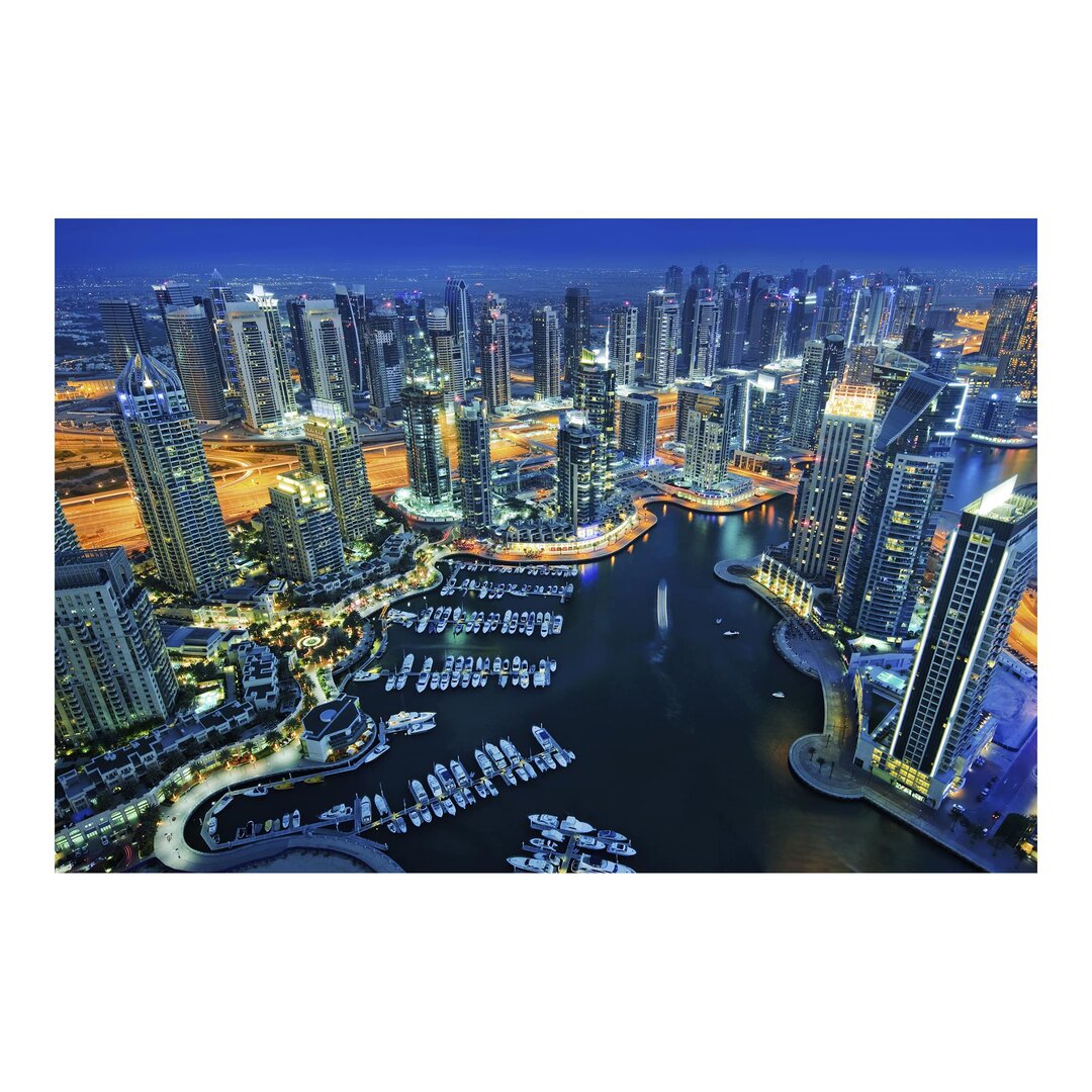 Matt Fototapete Nächtliche Dubai Marina 3,2 m x 480 cm