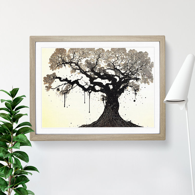 Beautiful Oak Tree - Single Picture Frame Print, 46cm H x 64cm W x 2cm D, Oak Framed