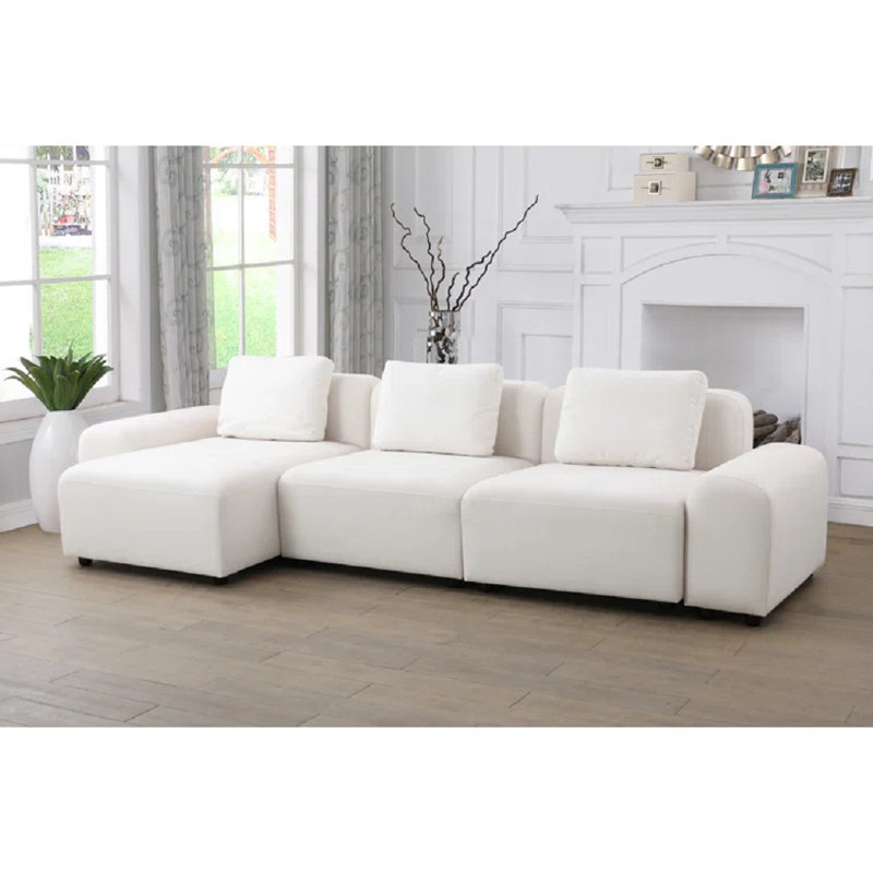 Breckin 127.5" Reversible Chaise lounge Sectional Modular Sofa