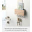 Rangement mural magnétique Rin Yamazaki Home, crochets à clés et plateau pour rangement, acier + bois, magnétique-1500772938