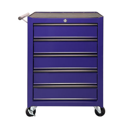 Rolling Metal Tool Chest with 5 Drawers, 20" 5-Drawer Tool Chest Cabinet with Ball Bearing Drawer Slides, Steel Tool Storage Box Organizer -PURPLE