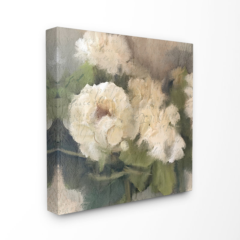 « mouse, blanc d’été hortensias » par kimberly allen, peinture, Toile tendue, H 24 po x l 24 po x P 1,5 po