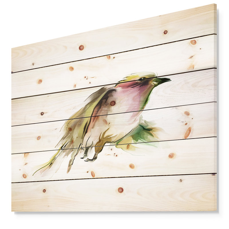 « nice volée d’oiseau sauvage sur blanc », H 15 po x l 20 po, Art sur bois