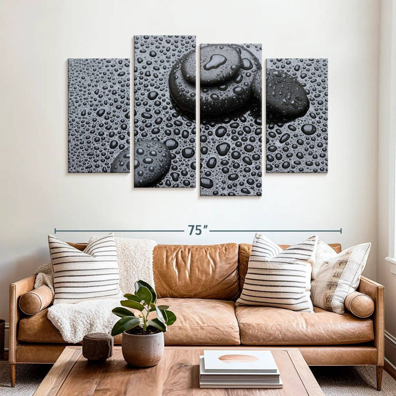 Kerrick Dewy - pierres noires, H 42 po x l 68 po